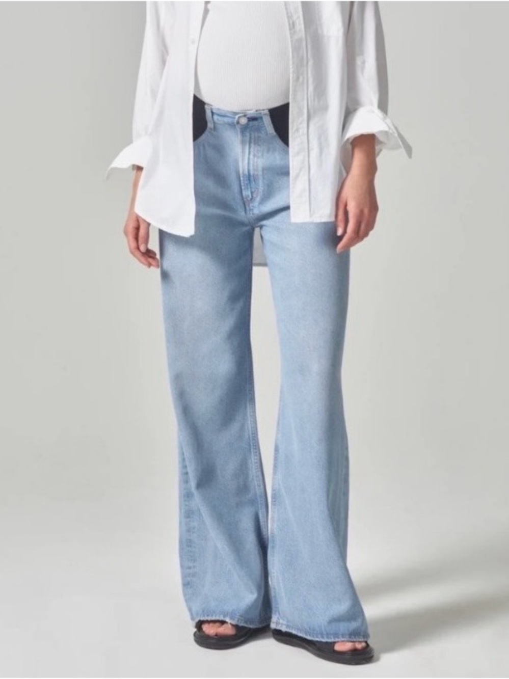 Citizens of Humanity COH Paloma Wide Leg Baggy Maternity Jeans Blue Size 30